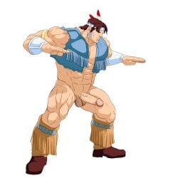 animated big_penis male male_only muscle native_american solo solo_male street_fighter thunder_hawk