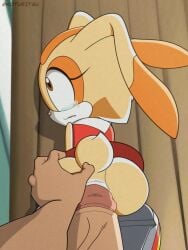 1female 1male ass big_ass big_dick brown_eyes clothed_sex clothing cream_the_rabbit crying cub cute_butt dress koturitsu rabbit rabbit_girl sonic_(series) sonic_the_hedgehog_(series) uncensored unseen_male_face young younger_female