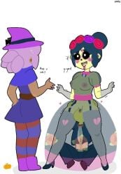 * anniebs brawl_stars hallowen_piper hallowen_shelly piper_(brawl_stars) poco_(brawl_stars) shelly_(brawl_stars) stealth_cunnilingus stealth_sex under_dress