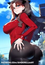 1girls ai_generated ass ass_bigger_than_head big_breasts big_butt busty fate/stay_night fate_(series) female female_only huge_ass large_ass large_breasts sinderellaart solo thiccwithaq_(ai_style) thick tohsaka_rin voluptuous voluptuous_female