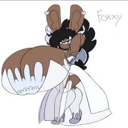 big_breasts blazin_fox breasts busty_boy cleavage dark-skinned_male furry huge_breasts solo_male thick_thighs wide_hips