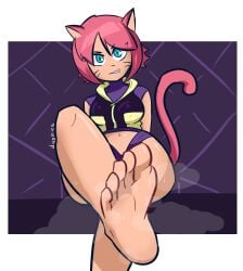 blade_kitten cat_ears dikomics feet female kit_ballard showing_off solo