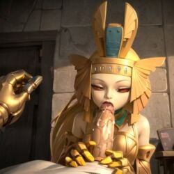 1girls ai_generated crown golden_queen skylanders