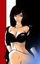 1girls 7zaki bra commander_shepard female femshep mass_effect