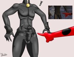 1boy 2d 2d_(artwork) adrien_agreste artist_name big_penis cat_noir crotch_focus disney dladiator embarrassed erection erection_under_clothes ladybug_(character) marinette_dupain-cheng miraculous:_tales_of_ladybug_and_cat_noir miraculous_ladybug pointing pointing_at_penis screencap tagme thick_thighs