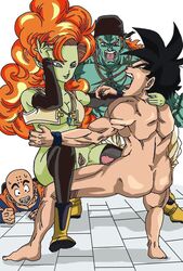 alien_girl bald biceps black_hair bojack color dragon_ball dragon_ball_z female hair human humanoid interspecies krillin kuririn male multiple_males muscles nude orange_hair penis race_of_hera son_gohan son_gohan_(young) straight vulva zangya