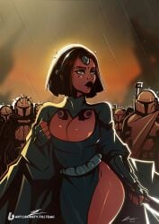 1girls 7zaki bo-katan_kryze brown_hair female mandalorian short_hair star_wars