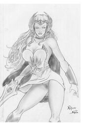 2005 artist_request black_and_white female female_only filmation masters_of_the_universe princess_adora she-ra she-ra_princess_of_power sketch solo tagme