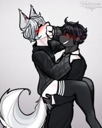 7n7o artist_name blush carrying carrying_partner closed_eyes cum cum_in_ass ears_up femboy furry gay gray_hair gray_skin orgasm penetration raiucouchman roblox roblox_avatar source_request tagme tail thigh_highs turtleneck_sweater valerine white_hair white_skin