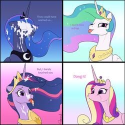 1:1 2021 arareroll bodily_fluids closed_eyes cum dialogue digital_media_(artwork) english_text equid equine eyelashes female feral friendship_is_magic genital_fluids hasbro hi_res horn looking_at_viewer mammal my_little_pony princess_cadance_(mlp) princess_celestia_(mlp) princess_luna_(mlp) princess_twilight_sparkle_(mlp) purple_eyes queen_twilight_sparkle_(mlp) text tongue tongue_out twilight_sparkle_(mlp) unicorn