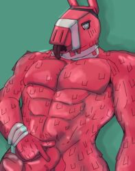 2021 abs anthro balls barazoku big_muscles biped camelid digital_drawing_(artwork) digital_media_(artwork) epic_games erection fortnite fur genitals hi_res humanoid_genitalia humanoid_penis llama lt._john_llama male male_only mammal muscular muscular_anthro muscular_male nude pecs penis pinup pose pubes red_body red_fur solo spiral_eyes tongue tongue_out video_games zartty_art