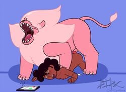 bestiality blush bodily_fluids cartoon_network cheating cheating_girlfriend connie_maheswaran cucked_by_beast cuckold cum duo felid female female_on_feral feral feral_penetrating feral_penetrating_human fur genital_fluids genitals human human_on_feral human_penetrated interspecies lion lion_(steven_universe) male male/female male_on_human mammal netorare nipples ntr nude open_mouth pantherine penetration penis pink_body pink_fur sex simple_background size_difference steven_universe tongue unknown_artist young zoophilia