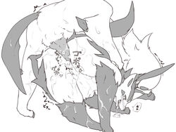 absol animal_genitalia animal_penis black_and_white blush blush_lines bodily_fluids canid canine cum doggy_style duo ejaculation female feral from_behind_position fur genital_fluids genitals japanese_text male male/female mammal mightyena negoya nintendo open_mouth penetration penis pokémon_(species) pokemon pokemon_(species) pussy sex simple_background tagme text translation_request vaginal_penetration video_games white_background