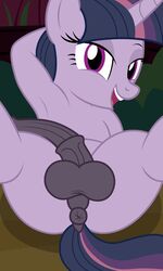 3:5 animal_genitalia animal_penis anus badumsquish equid equine equine_penis feral friendship_is_magic futanari genitals hasbro highres horn mammal mean_twilight_sparkle_(mlp) my_little_pony penis puffy_anus purple_eyes pussy testicles twilight_sparkle_(mlp) unicorn