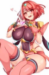 anisdrawn breasts core_crystal female female_only nintendo pyra red_eyes red_hair short_hair solo xenoblade_(series) xenoblade_chronicles_2