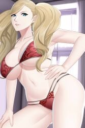 ann_takamaki aslindsamure atlus blonde_hair breasts female female_only persona persona_5 solo tagme twintails