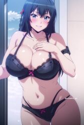 ai_generated arisato_yu big_breasts himekawa_hayuru lingerie masou_gakuen_hxh