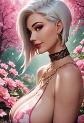 1girls ai_generated ashe_(overwatch) big_breasts brest overwatch overwatch_2 oxtonai short_air