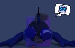 1boy 3d 8-bit_(brawl_stars) anal_fingering anal_sex arcade arcade_machine blender blender_(software) blush brawl_stars cum cumming cumshot disembodied_hand fingering fingers from_below headshot_portrait hi_res laying_down laying_on_back male male_only male_penetrating masturbating_while_penetrated masturbation penetration penis robot robot_penis simple_background supercell