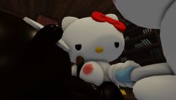 1girls 2boys 3d absurd_res black_body black_fur boobjob chococat cinnamoroll female furry handjob hello_kitty hello_kitty_(series) kitty_white library male roblox sanrio sex small_penis tagme trio white_body white_fur