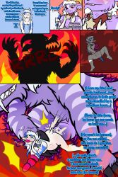 2:3 angel anthro anthro_to_feral armbinder ball_gag big_penis binder_(restraint) blue_eyes bodily_fluids bondage bondage bondage_gear bound breaking_the_fourth_wall buwaro_elexion canid canine claws collar comic cum cum_inside duo ear_piercing ear_ring ejaculation english_text explicitly_stated_consent facial_hair facial_markings fangs feathers female feral fire fire_demon_(slightly_damned) fur gag genital_fluids genitals goatee growth hair head_markings heart_eyes heart_symbol hi_res highlights_(coloring) holding_partner horn huge_cock humanoid humanoid_pointy_ears inflation inflation kieri_suizahn lying magic male male/female mammal markings muffled on_back penis piercing pointy_ears presenting purple_body purple_fur red_eyes restraints ring_piercing roaring sandentwins shadow silhouette size_difference size_transformation slightly_damned star_pendant stomach_bulge striped_markings stripes submissive tail tattoo teeth text torn_ear towel towel_only transformation unusual_anatomy unusual_genitalia white_hair