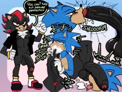 blowjob blowjob_face cum cum_in_mouth cum_on_face cum_shot cumming cumshot cumshot_in_mouth furry gay gay_blowjob gay_sex nsfw peelintheorange shadow_the_hedgehog sonadow sonic_(films) sonic_the_hedgehog yaoi