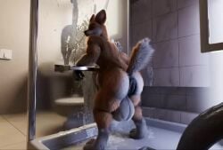 1boy 3d anal anal_insertion anal_orgasm animated anthro big_belly canine chonk chubby cum cum_while_penetrated dildo donut_anus excessive_cum furry gay h0rs3 knot male male_only mp4 orange_fur sex_toy sissygasm solo sound tagme video