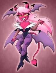 cosplay crossover darkstalkers demon_girl female female_only helluva_boss morrigan_aensland_(cosplay) pink_skin shinragod solo succubus tagme verosika_mayday_(helluva_boss)