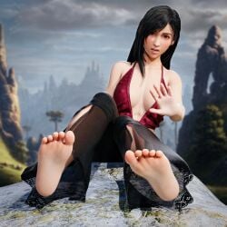 3d feet feet_on_face feet_up foot_fetish legs_together tifa_lockhart