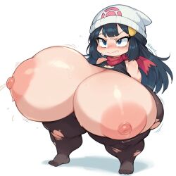 ai_generated big_ass big_butt brax_(artist) breasts breasts_bigger_than_head dawn_(pokemon) embarrassed hips hyper_ass hyper_penis pokemon ripped_clothing ripped_clothing shortstack stable_diffusion tagme torn_clothes torn_clothing wide_hips