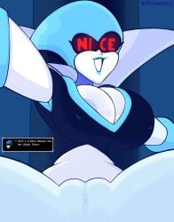 :3d areola_slip areolae deltarune deltarune_chapter_2 fromariels happy huge_breasts pussy queen_(deltarune) thick_thighs