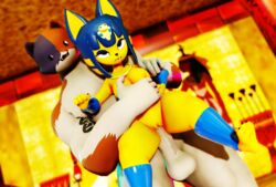 3d 3d_(artwork) 3d_model animal_crossing ankha ankha_(animal_crossing) ankha_(hazeker) anthro balls big_balls big_penis blue_hair breasts calico_cat clothing digital_media_(artwork) domestic_cat doubutsu_no_mori duo egyptian epic_games erection felid feline felis female female_penetrated fortnite fur furry genitals hair hazeker hi_res male male/female male_penetrating male_penetrating_female malicekira mammal meowscles_(fortnite) mottled muscular muscular_anthro muscular_male nairu_(doubutsu_no_mori) nintendo nipples nude penetration penile penis piebald pussy shortstack smile solo thick_thighs vaginal_penetration video_games wide_hips yellow_body yellow_fur