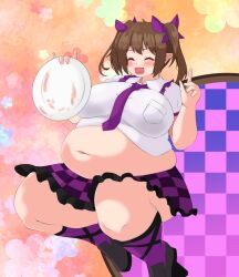 bbw belly_overhang big_belly big_female blush chubby chubby_female embarrassed fat fat_ass fat_female fat_fetish fat_girl fat_woman fatty hatake_ hatate_himekaidou large_female nerizou obese obese_female overweight overweight_female pig plate plump pork_chop thick_thighs touhou tubby weight_gain