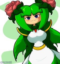 2024 alien alien_girl alien_humanoid big_breasts breasts cosmo_the_seedrian female flora_fauna green_clothes green_clothing green_pseudo_hair highres owo plant_girl plant_humanoid pseudo_hair sawcraft1 seedrian sega solo solo_female sonic_(series) sonic_the_hedgehog_(series) sonic_x tms_entertainment white_clothes white_clothing