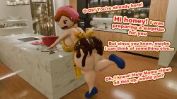 3d_(artwork) chocolate cooking_mama dialogue exposed_ass food_play sonlink