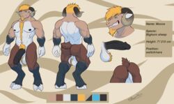 2021 5_fingers abs abstract_background absurd_res anthro ass ass_up back_muscles backsack ball_tuft balls barefoot biceps big_balls big_pecs bighorn_sheep biped black_glans black_nipples blonde_hair blue_body blue_eyes blue_fur body_hair bovid bovid_horn brown_body brown_fur butt_focus caprine caprine_horn digital_drawing_(artwork) digital_media_(artwork) digitigrade english_text erection facial_hair feet fingers flaccid fur genitals glans goat goatee hair happy_trail hi_res hooves horizontal_pupils horn humanoid_genitalia humanoid_penis khayen looking_at_viewer male mammal markings mocca_(character) model_sheet muscular muscular_anthro muscular_male navel nipples nude pecs penis pubes pupils ram_horn retracted_foreskin saggy_balls sheep signature simple_background small_tail smile smirk solo teeth teeth_showing text thick_thighs triceps tuft vein veiny_penis white_balls white_body white_fur white_hands white_hooves