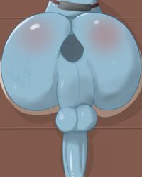 anus ass balls blue_body blue_skin bodily_fluids eeveelution furry gaping gaping_anus genitals hi_res male male_only male_vaporeon nintendo penis pokémon_(species) pokemon solo sweat sweatdrop through_wall vaporeon video_games wzzzki