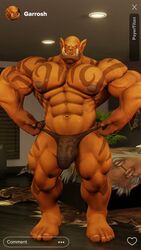 2021 3d 9:16 abs artist_name barazoku bed bedroom big_bulge big_muscles big_penis blizzard_entertainment bulge clothing_pull erection erection_under_clothing facial_piercing front_view furniture garrosh_hellscream genitals heart huge_muscles humanoid humanoid_genitalia humanoid_penis humanoid_pointy_ears indoors instagram lace looking_at_viewer male male_only mammal markings muscular muscular_humanoid muscular_male navel nipples nose_piercing nose_ring obliques orc pecs penis piercing plant plant_pot potted_plant psyertitan quads screen solo standing teeth thong thong_pull translucent translucent_clothing translucent_thong translucent_underwear tusks underwear underwear_pull vein warcraft