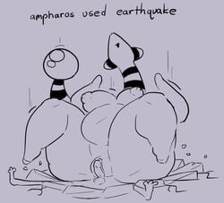 ampharos ass balls breasts chubby crush female huge_ass larger_female male motion_lines nintendo onetiredbear penis pokémon_(species) pokemon pokemon_(species) pussy size_difference smaller_male text thick_thighs video_games wide_hips