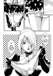 beelzebub_(manga) big_breasts dialogue furuichi_takayuki hilda_(beelzebub) huge_breasts itou_eight maid maid_uniform panties