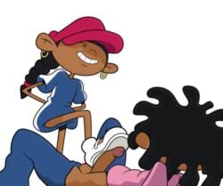 1futa 1girls abigail_lincoln balls cartoon_network clothed clothing codename:_kids_next_door cree_lincoln dark-skinned_female dark-skinned_futanari dark_skin domination duo erection evil_grin evil_smile female fully_clothed futanari gosgoz human knd looking_at_another looking_down mary_janes mostly_clothed numbuh_5 older_sister penis pressed_against pressing_dick shoejob sisters smooth_skin smug stepped_on stepping_on_penis teenager testicles younger_sister