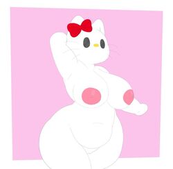 1girls big_breasts female female_only hello_kitty hello_kitty_(character) hello_kitty_(series) itzjustsoda kitty_white sanrio tagme thunder_thighs