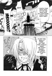 anus beelzebub_(manga) clothed dialogue fingering hilda_(beelzebub) maid maid_outfit maid_uniform pip_(artist) pussy