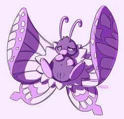 antennae_(anatomy) anus ass big_wings butterfree female feral genitals gigantamax_butterfree gigantamax_pokémon hi_res nintendo nulloffset pokémon_(species) pokemon presenting presenting_hindquarters presenting_pussy pussy shy solo solo_focus spread_legs spreading video_games wings