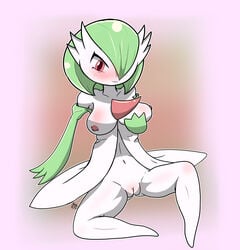 anthro anvil_head blush breasts gardevoir generation_3_pokemon humanoid innie_pussy pokémon_(species) pokemon pokemon_(species) pussy solo_female spread_legs