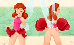 1girls 2010s 2018 5_fingers anus bare_arms bare_hands bare_shoulders bottomless closed_mouth clothing disney disney_fairies dress_lift dress_lifted_by_self eyebrows fairy fairy_wings female female_focus female_only femdom flower flower_in_hair front_and_back green_eyes hair humanoid joe_randel jpeg lifting_skirt light-skinned_female light_skin lips lipstick patreon_logo patreon_url petals pointy_ears posing pussy red_hair red_lipstick rosetta_(disney_fairies) showing_pussy signature solo solo_female standing two_poses wings