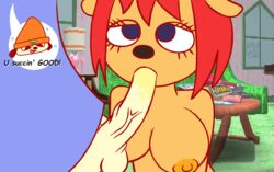 anthro bovid breasts canid canine canis caprine domestic_dog duo fellatio female hi_res lammy_lamb male male/female mammal oral parappa parappa_the_rapper penile sex sheep snailbail22 sony_corporation sony_interactive_entertainment sucking um_jammer_lammy video_games