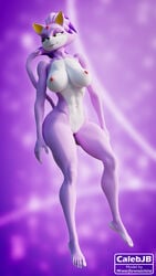 abs anthro barefoot blaze_the_cat blender_(software) breasts calebjb feet female full_body_view genitals gradient_background hi_res muscular nipples nude purple_body pussy raised_tail sega simple_background smile solo sonic_(series) sonic_the_hedgehog_(series)