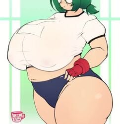 1girls animated areolae big_belly bouncing_breasts breasts coffeeslice female female_only huge_breasts nerd_(coffeeslice) no_sound thick_thighs video wide_hips