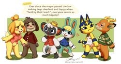 !!! 2021 2girls 4boys :< ?! absurd_res ais05 animal_crossing ankha ankha_(animal_crossing) anthro beau_(animal_crossing) biped blush bodily_fluids bottomless canid canine canis casual cervid clothed clothing dialogue digby_(animal_crossing) digital_media_(artwork) domestic_cat domestic_dog dominant dominant_female english_text erection excited felid feline felis female foreskin fur furry furry_only genital_fluids genitals group haplorhine happy hat headgear headwear hi_res holding_penis humanoid_genitalia humanoid_penis incest isabelle_(animal_crossing) lagomorph leporid male male/female mammal manual mind_control monkey niko_(animal_crossing) nintendo opposite_sex_twins outerwear partially_clothed penis precum primate pussy pussy_juice rabbit sasha_(animal_crossing) standing tail tail_motion text topwear video_games